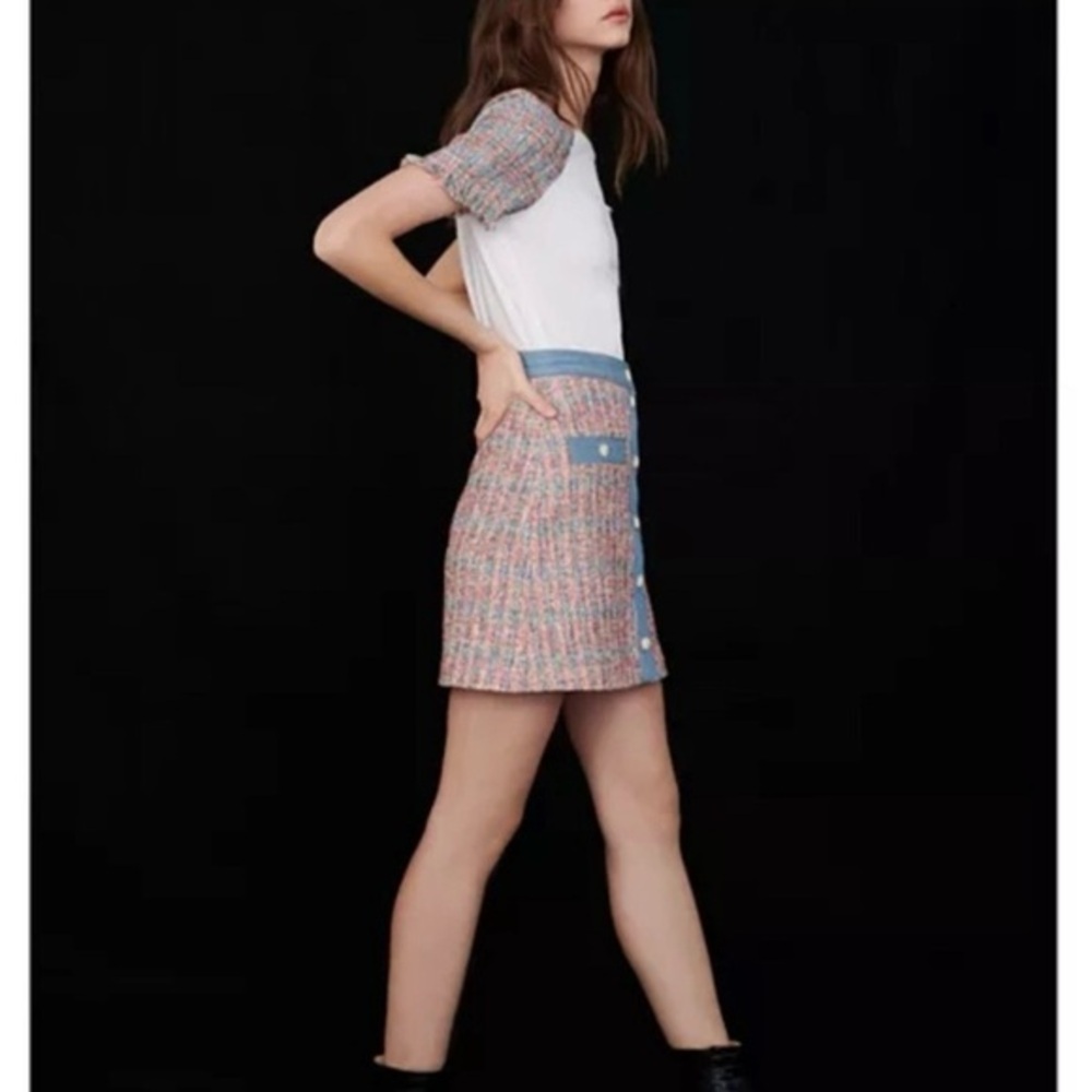 House Of Harlow 1960 Women's Tweed A-Line Mini Skirt Preppy Academia Size‎ 12 - Picture 10 of 11